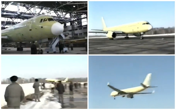 Опубликованы кадры первого полета Ту-214, который сейчас собирают в Казани