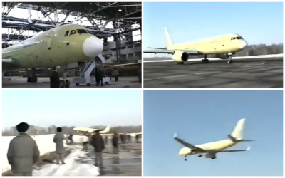 Опубликованы кадры первого полета Ту-214, который сейчас собирают в Казани