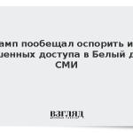 Трамп пообещал оспорить иск лишенных доступа в Белый дом СМИ