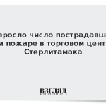 Возросло число пострадавших при пожаре в торговом центре Стерлитамака