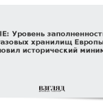 GIE: Уровень заполненности газовых хранилищ Европы обновил исторический минимум