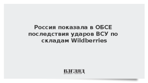 Россия показала в ОБСЕ последствия ударов ВСУ по складам Wildberries