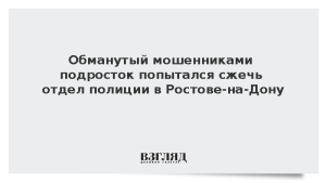 Обманутый мошенниками подросток попытался сжечь отдел полиции в Ростове-на-Дону
