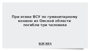 При атаке ВСУ по гуманитарному конвою из Омской области погибли три человека