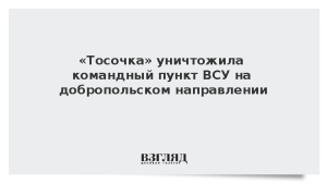 «Тосочка» уничтожила командный пункт ВСУ на добропольском направлении