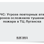 МЧС: Угроза повторных атак дронов осложнила тушение пожара в ТЦ Луганска