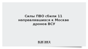 Силы ПВО сбили 11 направлявшихся к Москве дронов ВСУ