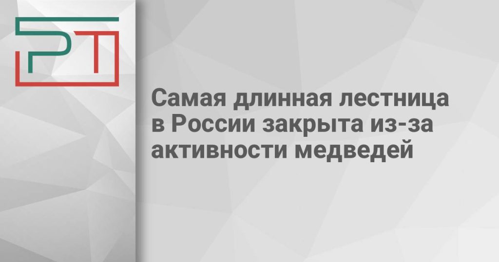 Самая длинная лестница в России закрыта из-за активности медведей