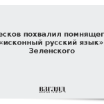 Песков похвалил помнящего «исконный русский язык» Зеленского