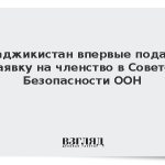 Таджикистан впервые подал заявку на членство в Совете Безопасности ООН