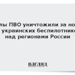 Силы ПВО уничтожили за ночь 96 украинских беспилотников над регионами России