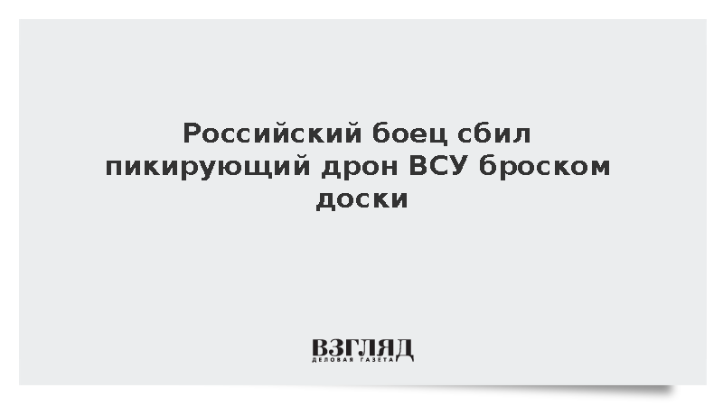Российский боец сбил пикирующий дрон ВСУ броском доски