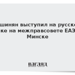 Пашинян выступил на русском языке на межправсовете ЕАЭС в Минске