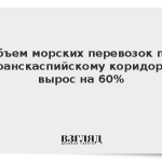 Объем морских перевозок по Транскаспийскому коридору вырос на 60%