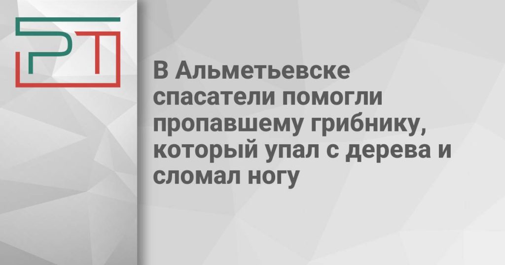В Альметьевске спасатели помогли пропавшему грибнику, который упал с дерева и сломал ногу