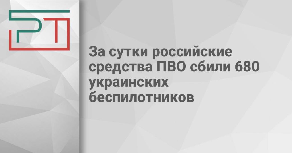 За сутки российские средства ПВО сбили 680 украинских беспилотников
