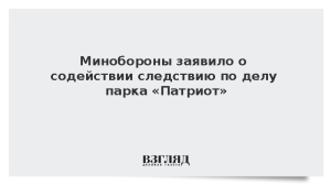 Минобороны заявило о содействии следствию по делу парка «Патриот»