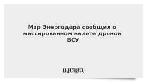 Мэр Энергодара сообщил о массированном налете дронов ВСУ