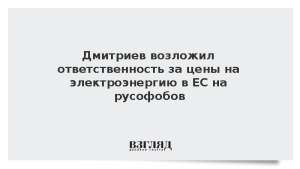 Дмитриев возложил ответственность за цены на электроэнергию в ЕС на русофобов