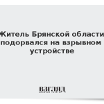 Житель Брянской области подорвался на взрывном устройстве