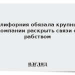 Калифорния обязала крупные компании раскрыть связи с рабством