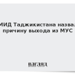 В МИД Таджикистана назвали причину выхода из МУС