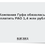 Компания Гуфа обязалась выплатить РАО 1,4 млн рублей