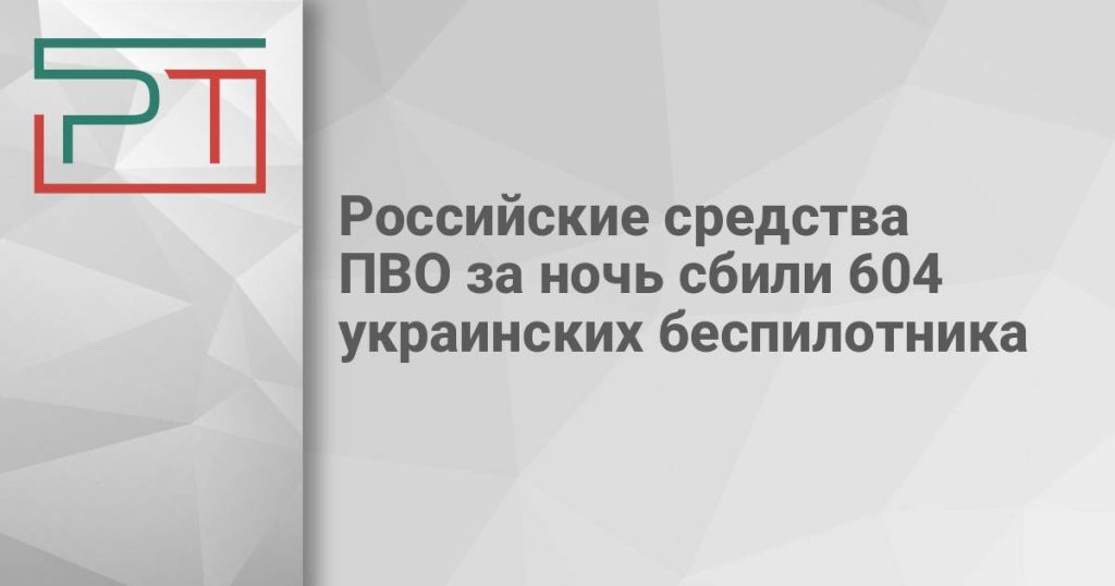 Российские средства ПВО за ночь сбили 604 украинских беспилотника