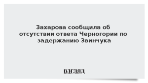Захарова сообщила об отсутствии ответа Черногории по задержанию Звинчука