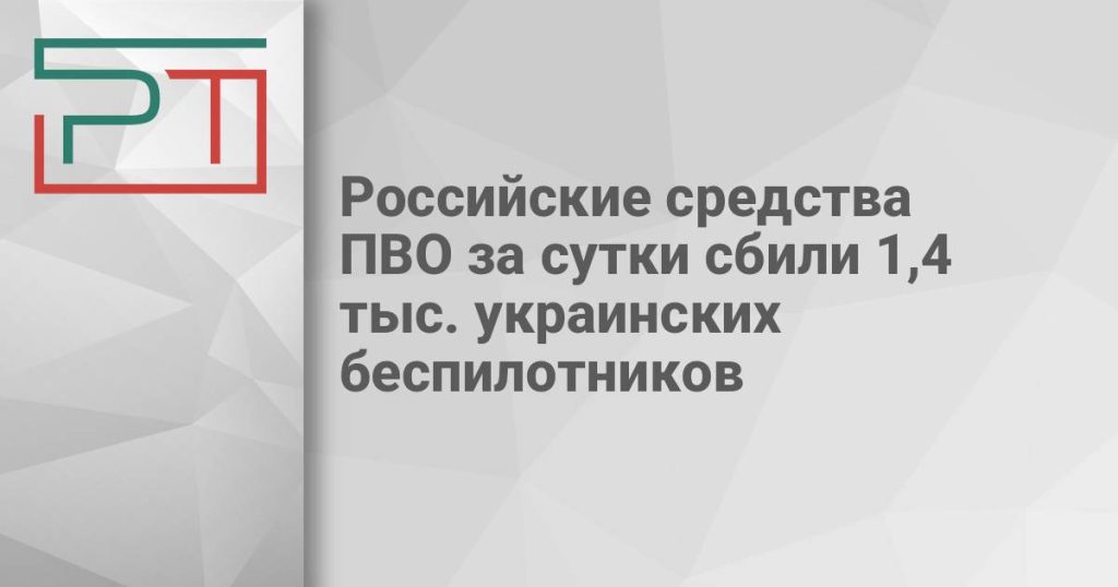 Российские средства ПВО за сутки сбили 1,4 тыс. украинских беспилотников