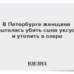 В Петербурге женщина попыталась убить сына уксусом и утопить в озере